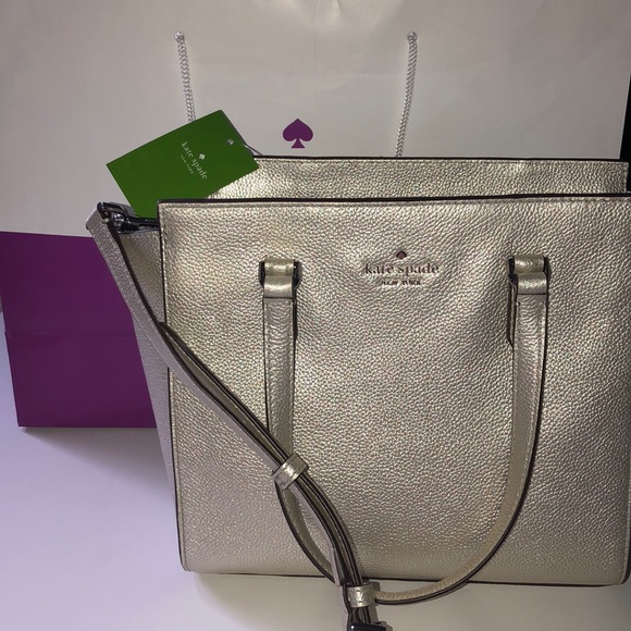 kate spade Handbags - Kate Spade NWT Jackson Medium Satchel in Silver kate spade Handbags - Kate Spade NWT Jackson Medium Satchel in Silver